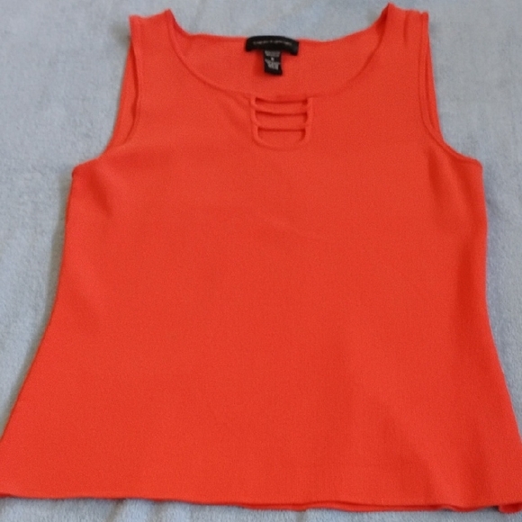Cable & Gauge Tops - Cable & Gauge Orange Sleeveless Fitted Tank Top
